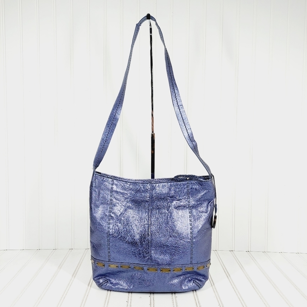 Metallic Blue Women’s Shoulder Bag - Picture 1 of 16